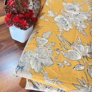 Indian Block Printed Cotton Fabric , Hand Made. India Jaipur 100% Cotton Cloth , Fabric by Yard, Dress Making Fabric, Fabric For Craft