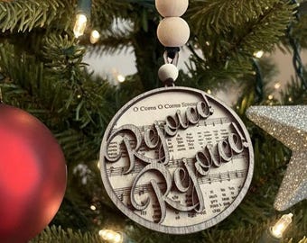 O Come Emmanuel Hymn Ornament: Laser Cut Christian Christmas Decor