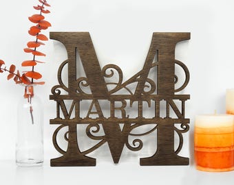 Monogram Sign Personalized Gift, Custom Wall Art