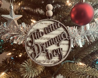 Handmade Wooden Little Drummer Boy Layered Ornament