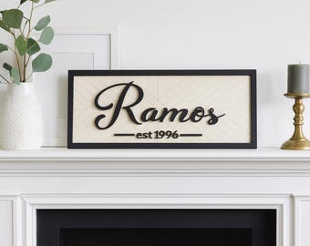 Custom Family Name Sign - Handmade Farmhouse Style Decor Homeware