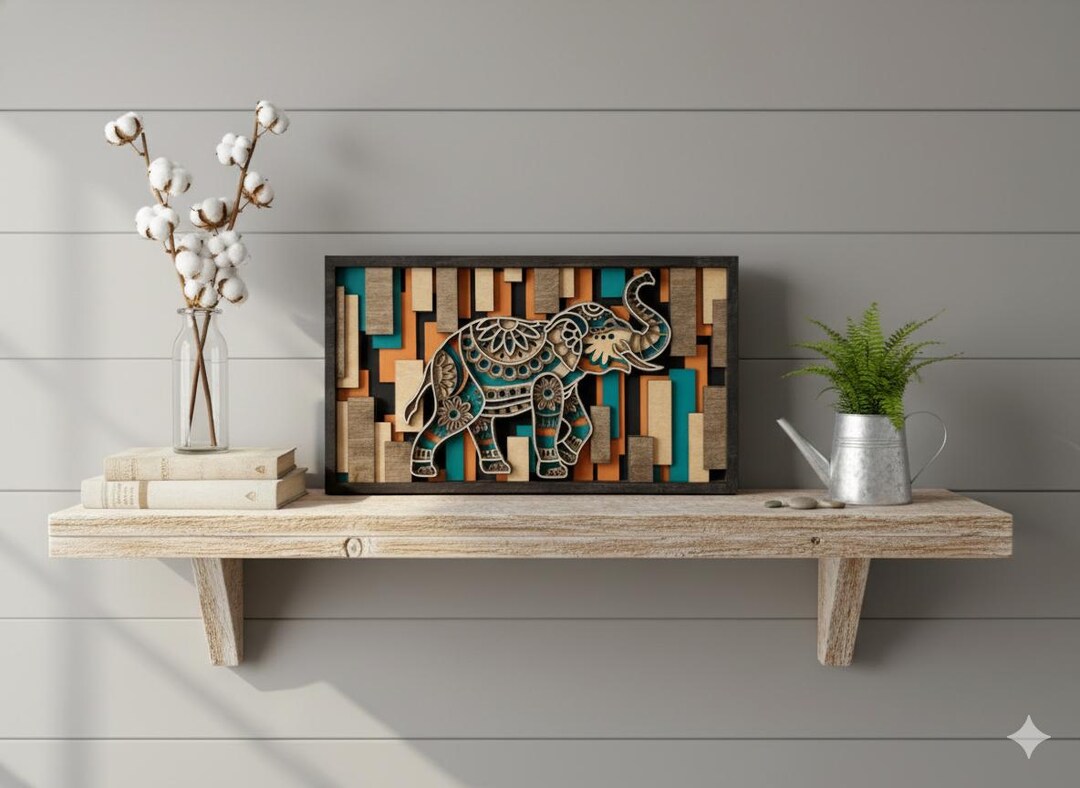 Elephant Wall Art – Geometric Mandala Decor Homeware - Etsy