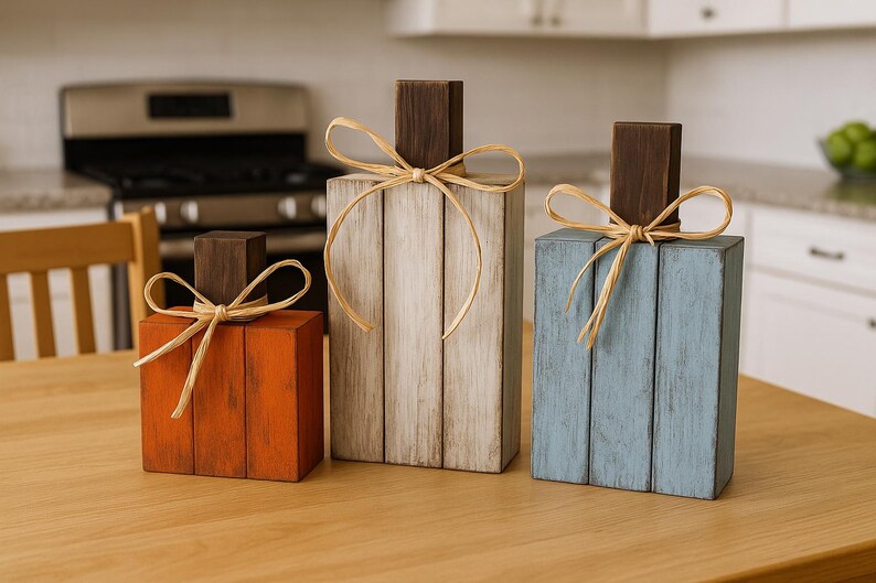 Distressed Wooden Pumpkins Farmhouse Home Decor - Etsy