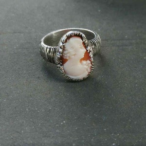Sterling Silver Rustic Cameo Ring
