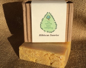 Hibiscus Sunrise Handmade Soap, all natural soap, homemade soap, Vegan Soap, Exfoliating Soap