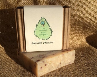 Summer Flowers Handmade Soap, all natural soap, homemade soap