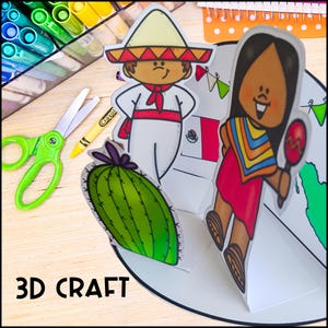 Cinco De Mayo 3D Diorama Craft: Fiesta Bulletin Board (PDF/JPG)