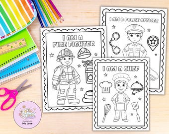 Community Helpers Coloring Pages: Career Day Activity (Digital Download)