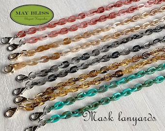 Acrylic Link Chain Mask Lanyard: Stylish Face Mask Holder