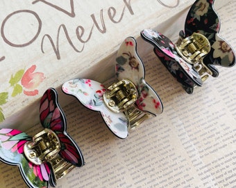 Butterfly Hair Claw: Flower Pattern Hair Clip for her