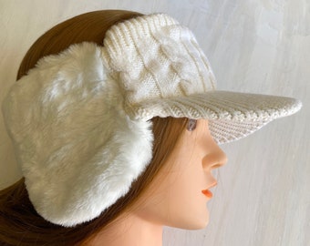 No Top Baseball Cap Winter Earflaps Golf Knot Hat
