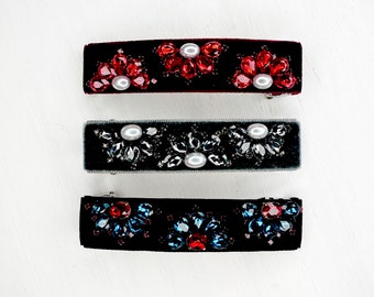 Handmade Jeweled Hair Barrette