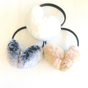 Adjustable Natural Rex Rabbit Ear Muff