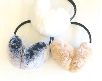Adjustable Natural Rex Rabbit Ear Muff