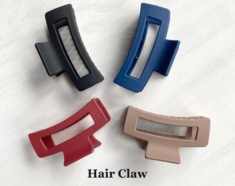 4 pinces à cheveux rectangulaires en acrylique mat pour elle