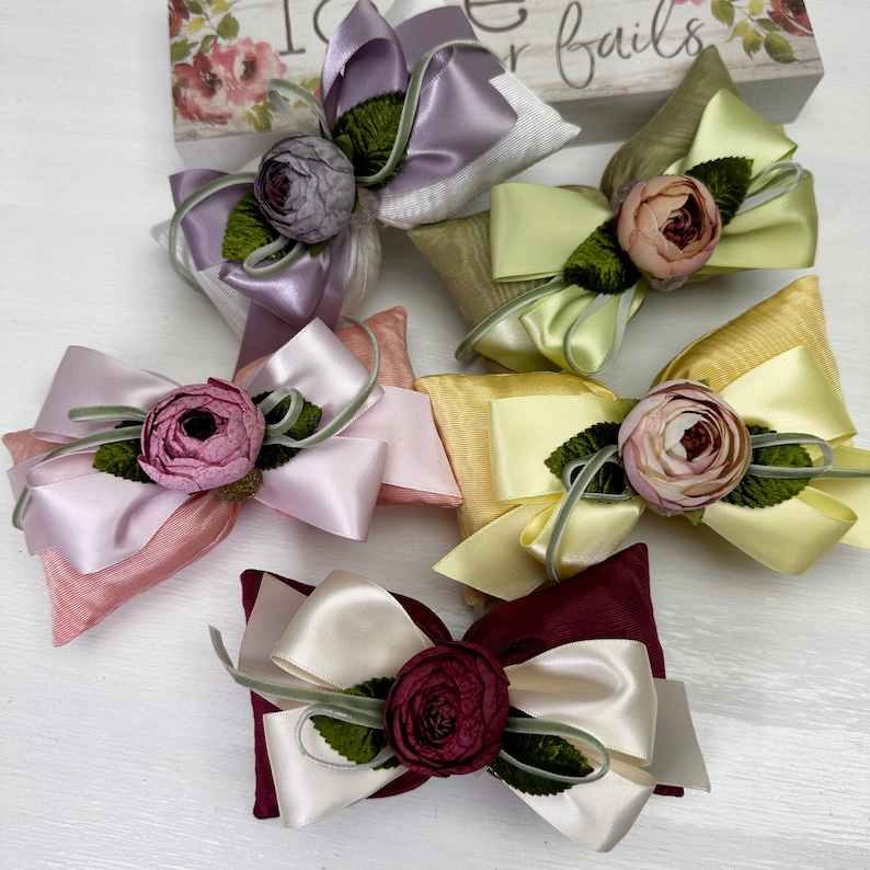 Ribbon Sachet With Small Peony Flower, Rose Scent Handmade Sachet - Etsy