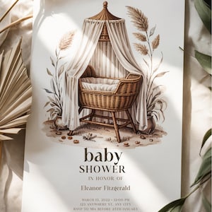 Invitation de fête de naissance bohème | Modèle numérique uniquement