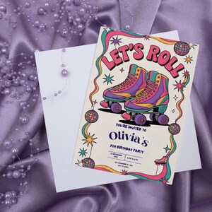 Faire-part d'anniversaire disco en rouleau – Modèle de toile modifiable