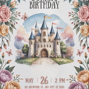 Fairy Tale Princess Birthday Invitation – Digital Download