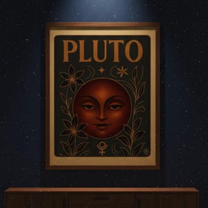 Pluto Retro Planet Poster – Vintage Celestial Wall Art