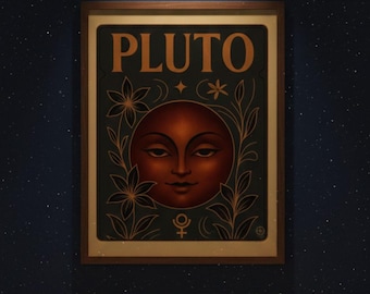 Pluto Retro Planet Poster – Vintage Celestial Wall Art
