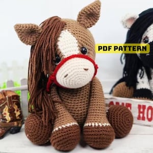 Horse Crochet Pattern, Amigurumi Horse PDF, Cute Farm Animal Crochet Pattern, DIY Crochet Plushie Tutorial