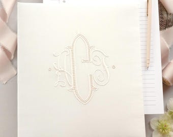 Classic Wedding Guest & Memory Book |  Personalized Monogram Guestbook | Timeless Keepsake | Gift for Bride | Photo Album | Style: Genevieve