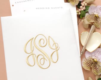 Wedding Book Gold Guest Book Monogram Album Classic Shower GuestBook Engagement Scrapbook  Keepsake Heirloom Album | Beloved Book Kathryn