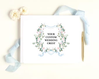 Livro de assinaturas personalizado para casamento | Livro de assinaturas estilo Polaroid | Forneça o brasão do seu casamento | Livro de assinaturas com páginas pautadas | Livro de votos personalizado | Design: Personalizado