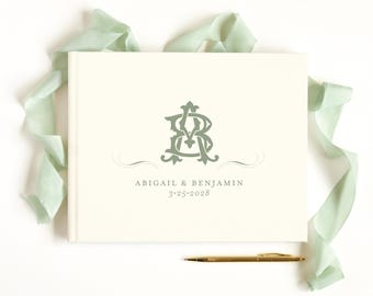 Guestbook Wedding Gold Foil Custom Album Polaroid Scrapbook Blush Bride Gift Personalized Monogram Wedding Keepsake Style: Monogram Chic