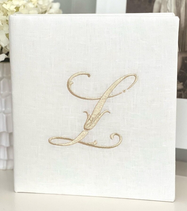 Monogram Guest Book Wedding Memory Album Rustic Guestbook Engagement Gift Idea for Her Guest Book Idea Unique Guest Book Lorraine image 1