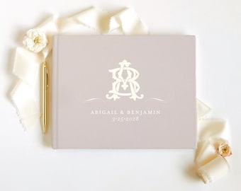 Guestbook Wedding Gold Foil Custom Album Polaroid Scrapbook Blush Bride Gift Personalized Monogram Wedding Keepsake Style: Monogram Chic