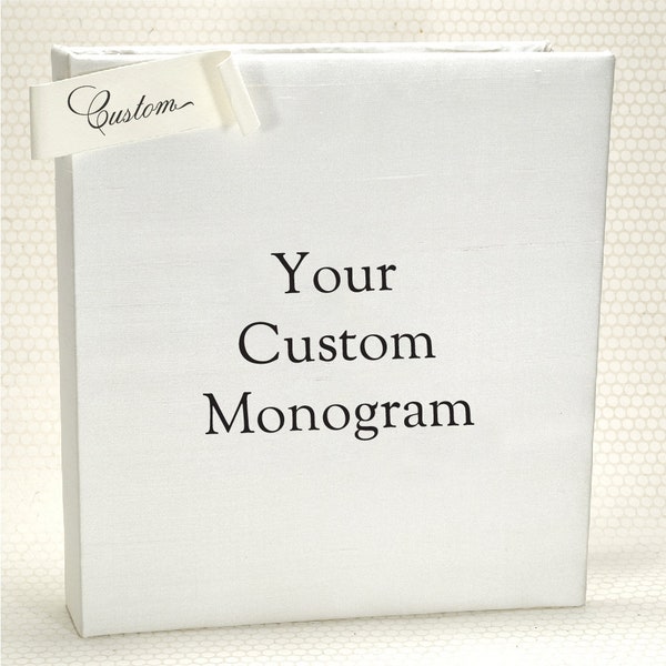 Custom Monogram Guest Book, Guest Sign In Book, Removable Pages, Memory Box, Ivory Silk Wedding Book, Wedding Photo Album, Memory Book