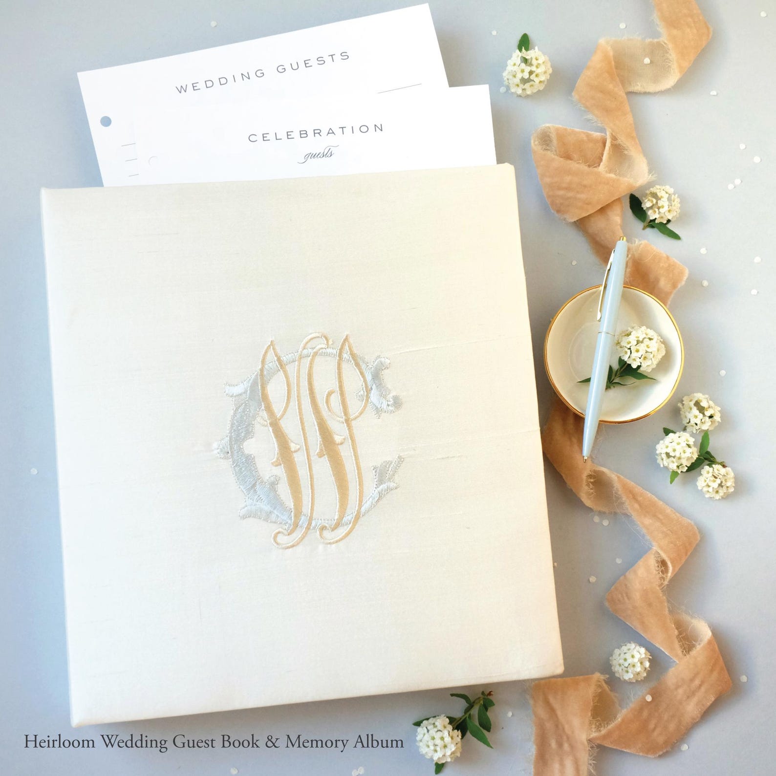 Wedding Guest Book Vintage Monogram