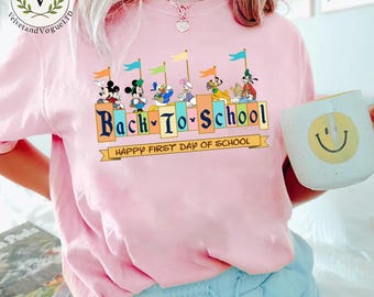 Friends Disney Back To School Shirt, Happy First Day of School 2025, Student Teacher Team T-Shirt, Kindergarten Kids Girls School
