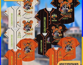 Custom Mickey's Not-So-Scary Halloween Party Matching Jersey, Disney Halloween Family Matching Baseball Jersey, Disney Halloween Jersey