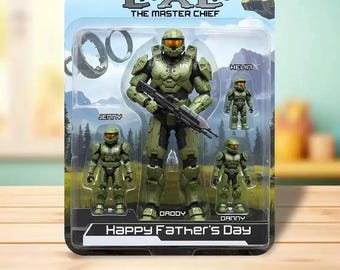 Personalized Father's Day Gift For Dad, Dad The Master Chief Acrylic Block, Game Dad Custom Shaped 2D Acrylic Plaque, Gift for Dad, Husband