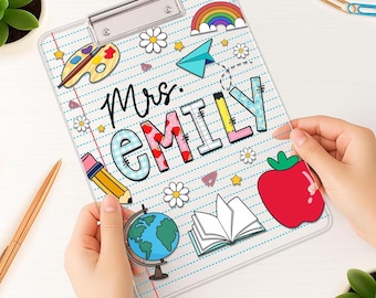 Teacher Appreciation Gifts, Personalized Teacher Clipboard, Custom Acrylic Clipboard With Teacher Name, Teacher Gifts, Back to School Gift