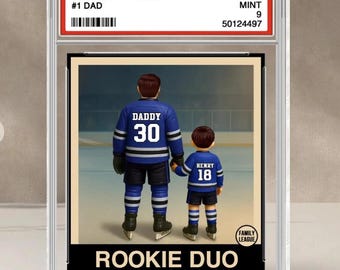 Customized Hockey No. 1 Dad Man & Kids Figure Personalized Acrylic Plaque,F ather's Day Gift for Dad, Gift for Husband, Hockey Dad