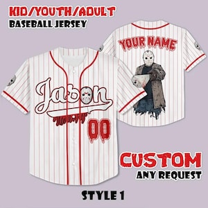 Maillot De Baseball Friday The 13th Jason – Adulte Taille L, Noir Et Rouge
