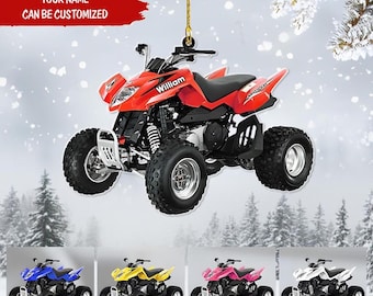 Personalized All-Terrain Vehicle Ornament, Custom ATV Christmas Ornament, Quad Bike Holiday Decor Gift for Off-Road Lovers