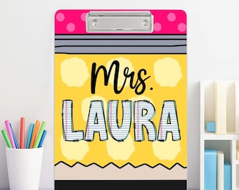 Personalized Teacher Gift, Custom Clipboard With Teacher Name, School Teacher Name Clipboard, Teacher Appreciation Gift, Back To School Gift