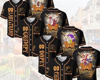 Personalized Disney Halloween Baseball Jersey, Disney Character Baseball Jersey, Jersey for Disney Fans, Halloween 2025 Gift