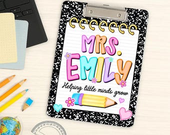 Teacher Appreciation Gift, Personalized Teacher Clipboard, Custom Acrylic Clipboard With Teacher Name, Back to School Gift, Custom Clipboard