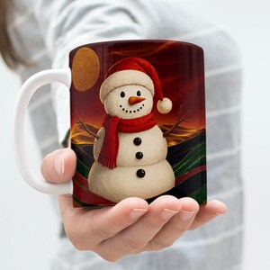 Snowman Mug wrap 11 Oz & 15 Oz Mug Wrap Coffee Mug Png 3D mug Wrap Sublimation Designs Digital Download Instant Download