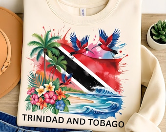 Trinidad & Tobago PNG T-Shirt Design: Tropical Vacation Sublimation (Digital Download)