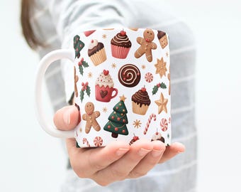Gingerbread Christmas Mug Wrap: 11oz & 15oz Sublimation Design (Digital Download)