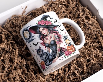 Halloween Witch Mug Wrap: Pumpkin Sublimation Designs (Digital Download)
