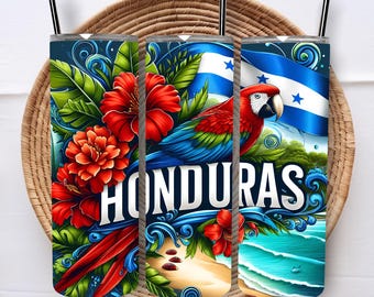 Honduras Flag Tumbler Wrap Design - 20oz PNG (Digital Download)