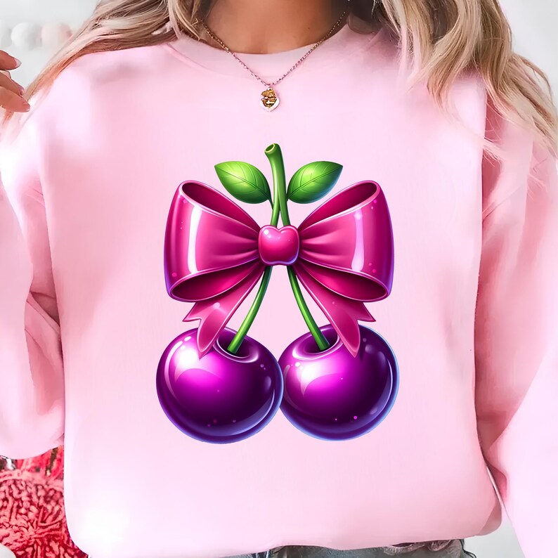 Cherry Png Sublimation Designs Cherry Bow Png Coquette Png Trendy Png Sweatshirt Design Cheery Sublimation Design Digital Download